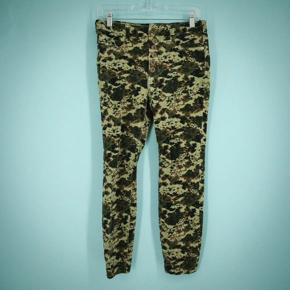 Pilcro Anthropologie Size 29 Camo Button Fly Corduroy High Rise Skinny Pants - Picture 1 of 10